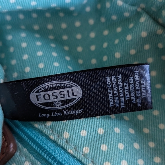 Fossil Tate Hobo Shoulder Bag Natural Floral Canvas Leather Y2K - Picture 13 of 15